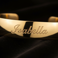 Gold bracelet with personalized engraving