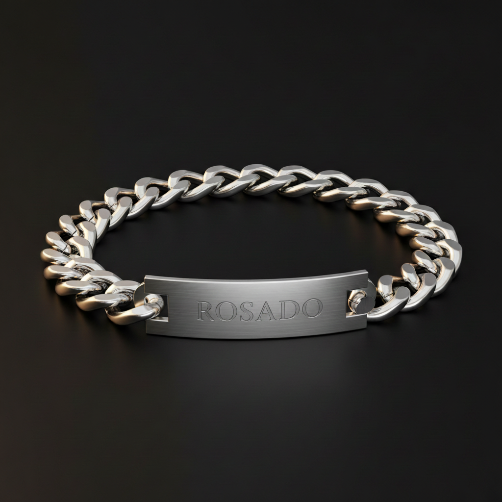 Silver ID bracelet with bespoke message