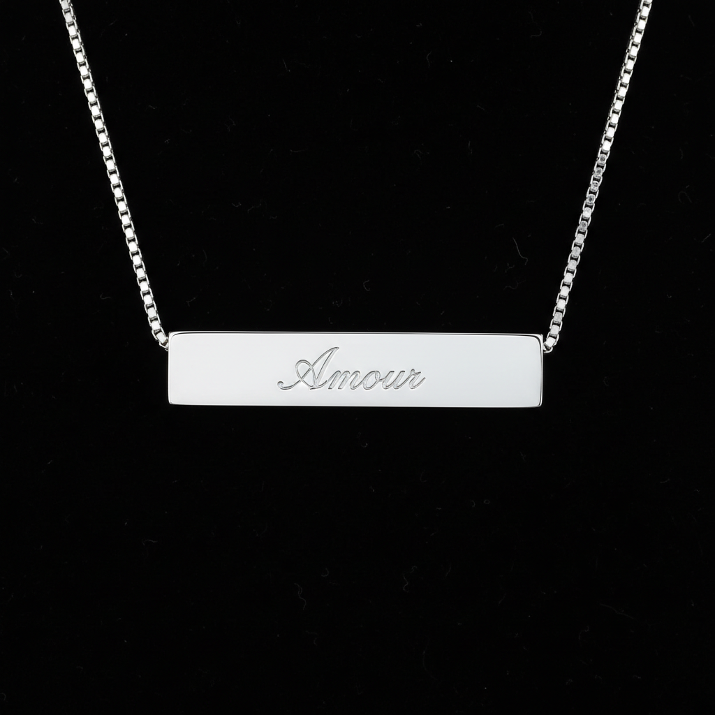 Silver engraved necklace
