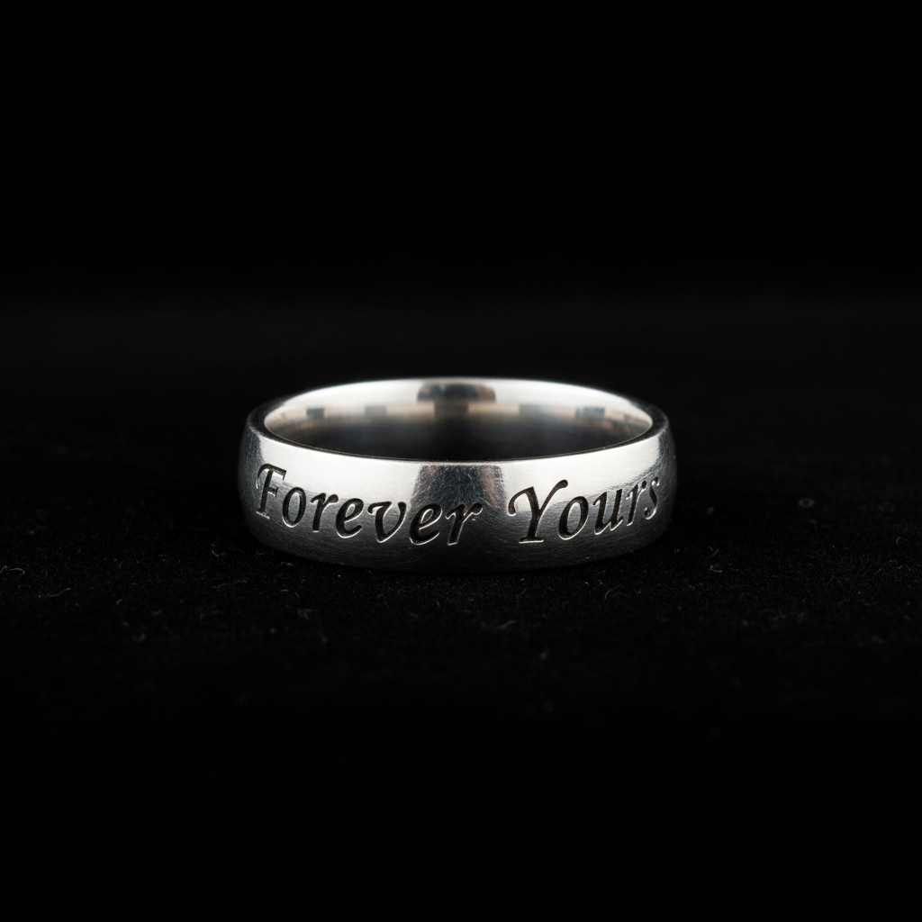Sterling silver engraved ring